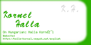 kornel halla business card